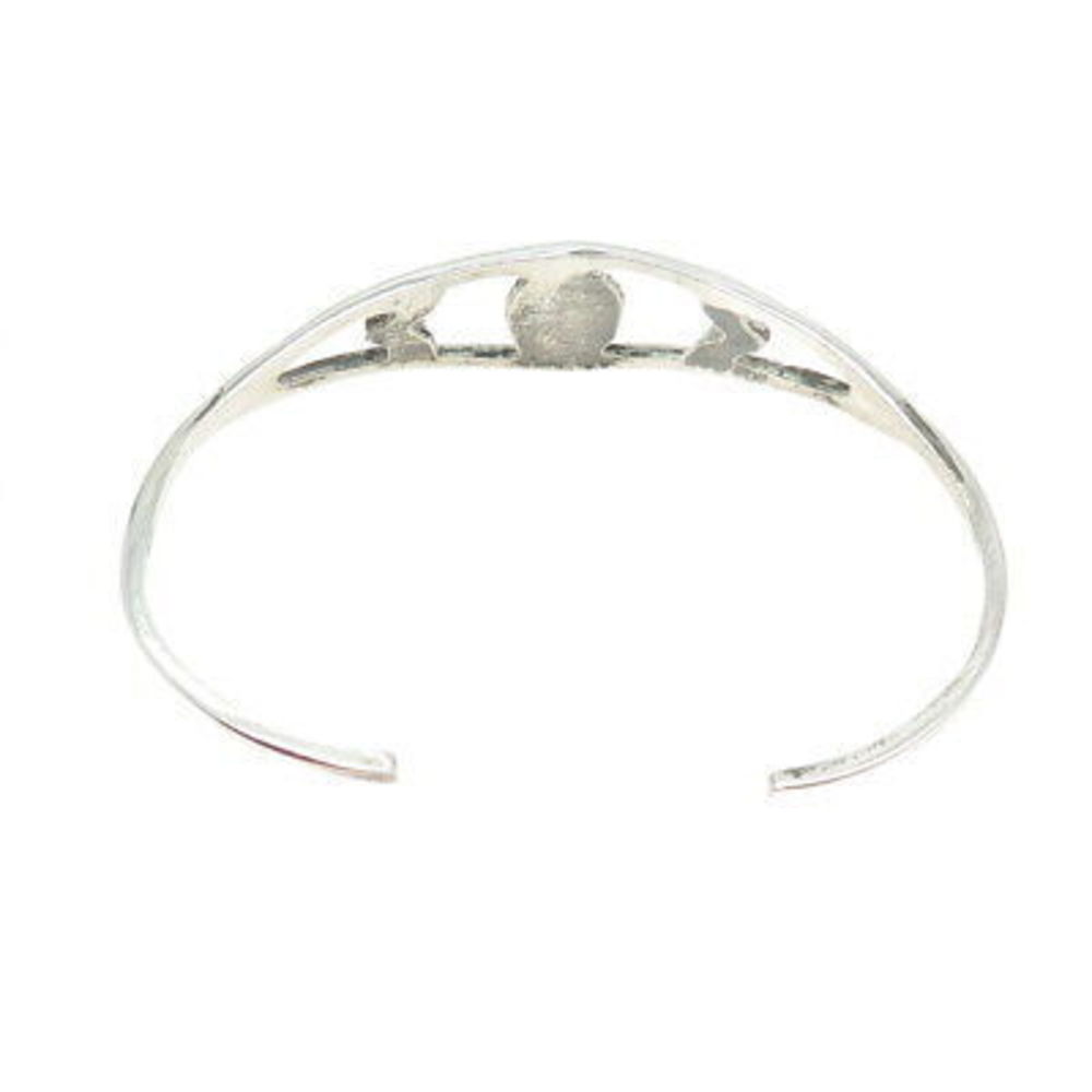 Old Pawn 925 Sterling Silver Vintage Turquoise Inlay Adjustable Bracelet 5.75" - Picture 5 of 7